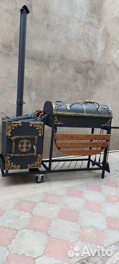 Мангал с печью под казан