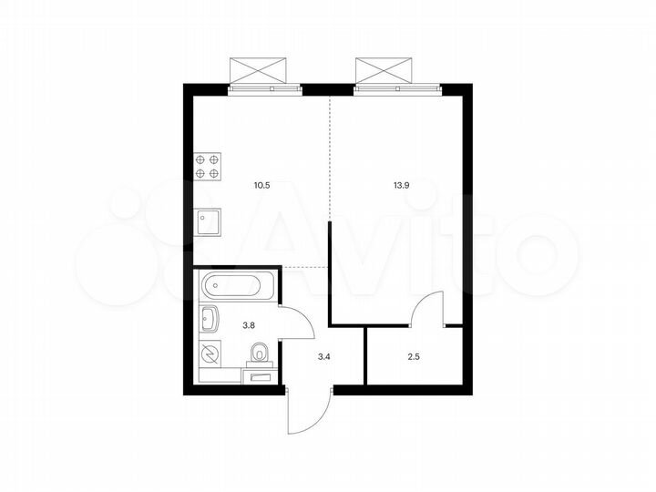 1-к. квартира, 34,1 м², 24/25 эт.