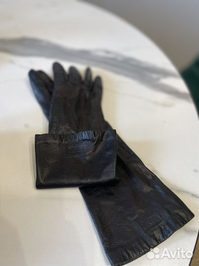 Длинные кожаные перчатки moscnino