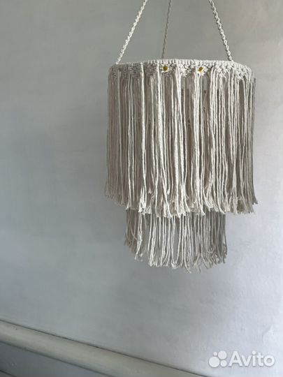 Абажур макраме плетенный