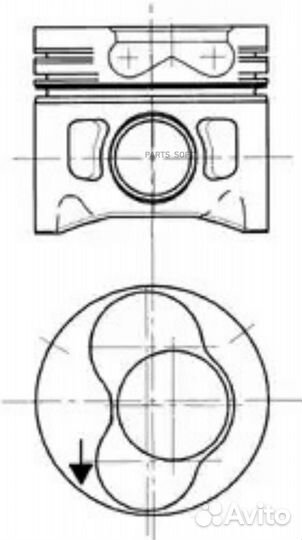 Поршень d79.5x1.75x2x3 +0.5 (3-4 цил.)\ Audi, VW 1.9TDi 93
