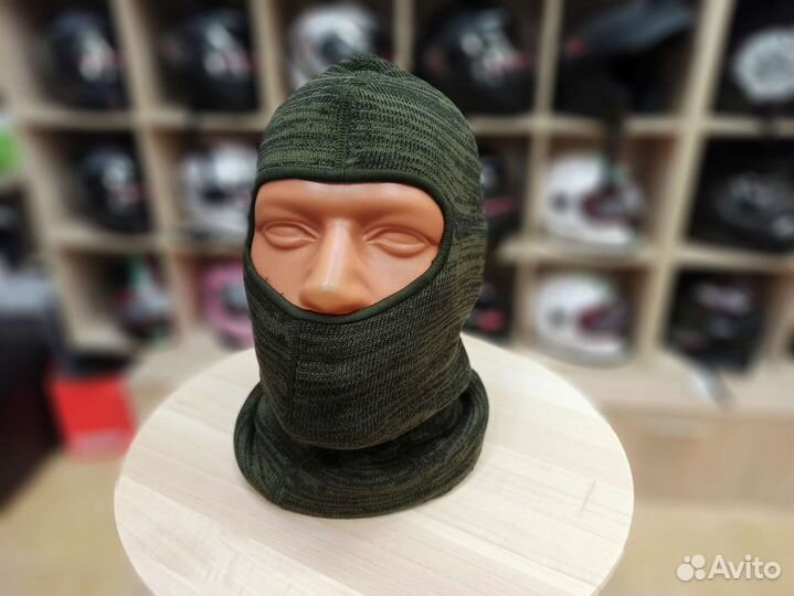 Балаклава зимняя вязаная махровая мото