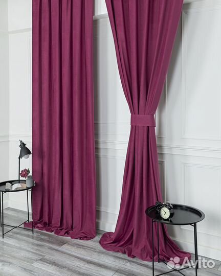 Шторы бархат Беллиссимо Винный