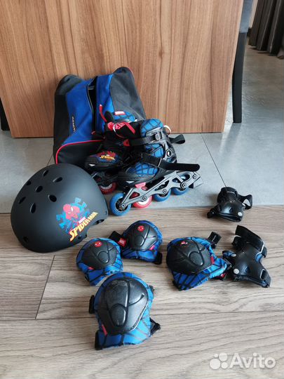 Роликовые коньки детские человек-паук
