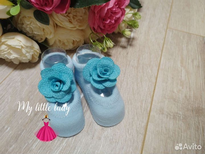 Комплект пинетки и повязка новые