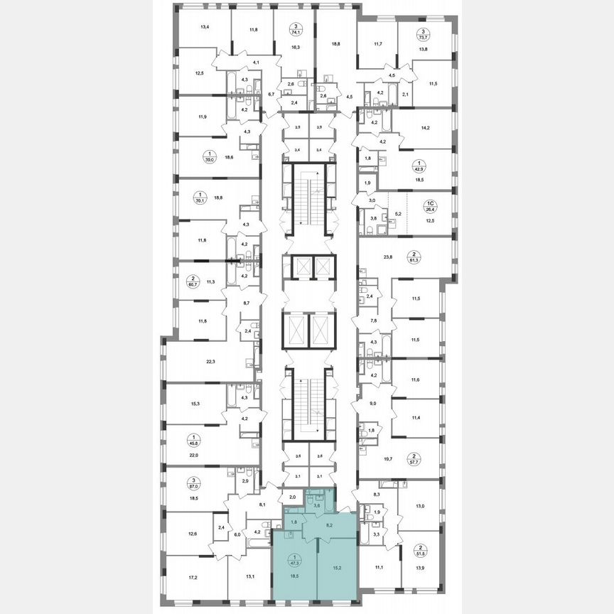 1-к. квартира, 47,3 м², 6/19 эт.