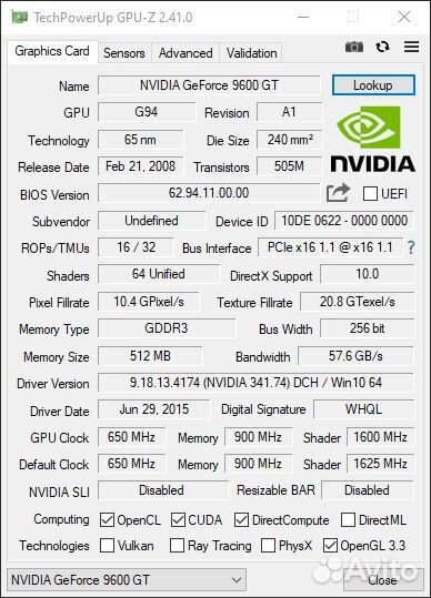 Nvidia GeForce 9600