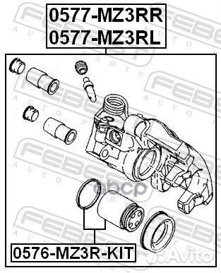 Суппорт тормозной задний R mazda 3 BK 2003-2006