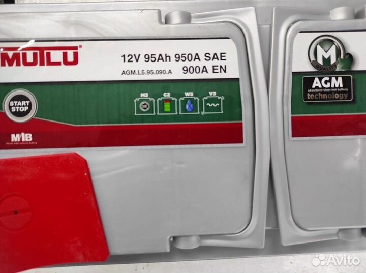 Аккумулятор 95Ач Mutlu 900A AGM start-stop на Bmw