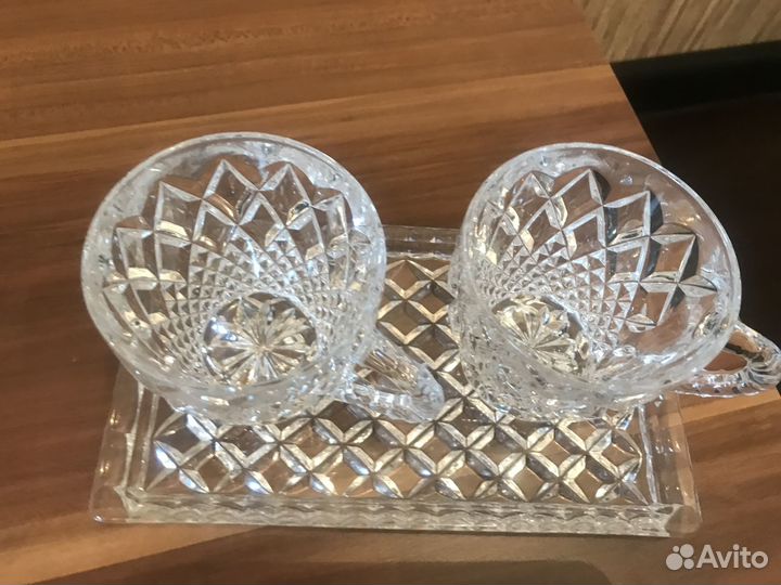 Хрустальная чайная пара