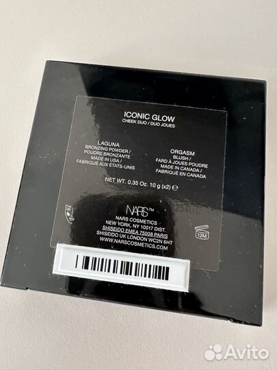 Nars палетка для скул iconic glow cheek DUO