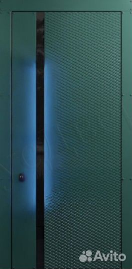 Входная железная дверь с подсветкой на ручке