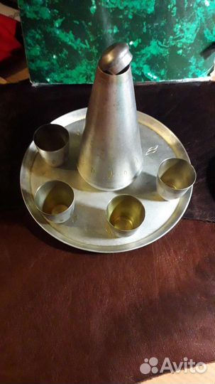 Мельхиоровый коньячный набор