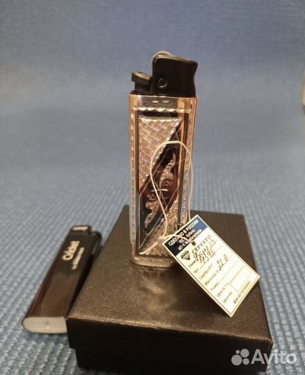 Серебряная зажигалка Кубачи (футляр)