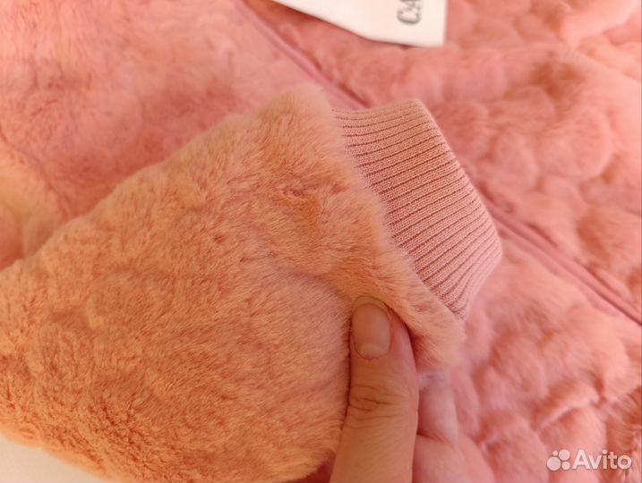 Бомбер для девочки 116 134 плюшевый