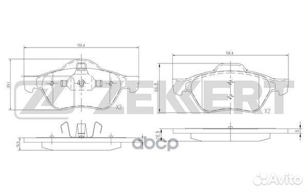 Колодки торм. диск. передн. Renault Laguna II 0