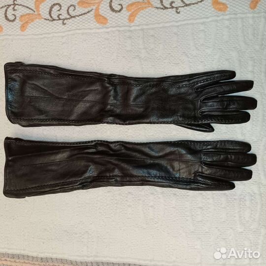Перчатки женские кожаные удлиненные