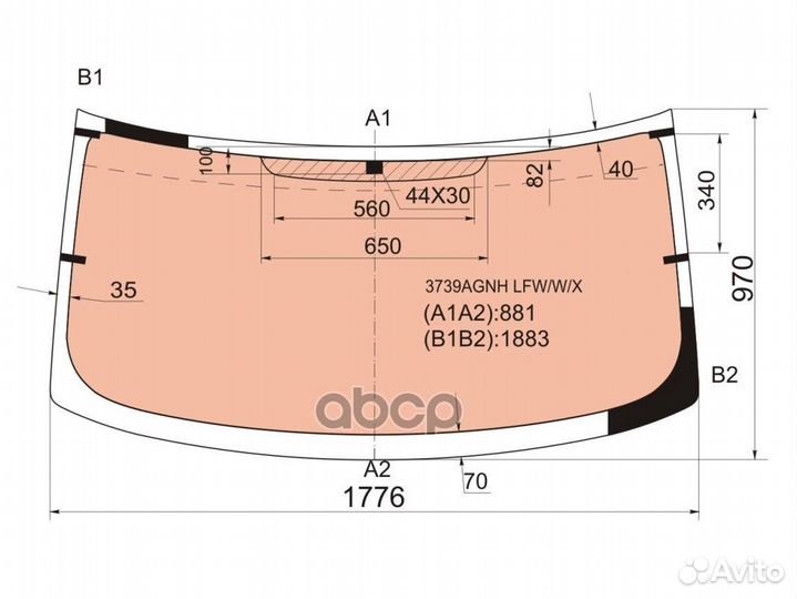 Стекло лобовое (Обогрев полный) Ford Transit 00