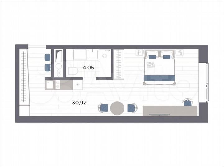 Апартаменты-студия, 35 м², 3/14 эт.