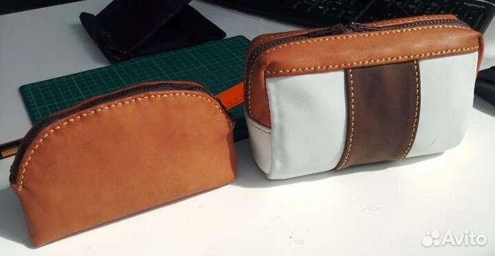 Косметичка натуральная кожа ручной работы