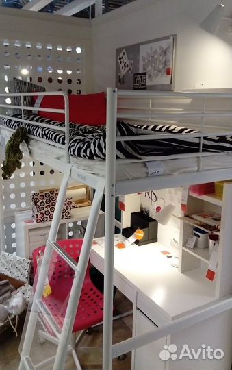 Кровать чердак икеа с матрасом