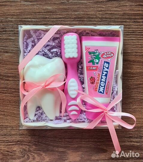 Мыло ручной работы набор зубик зубная щетка паста