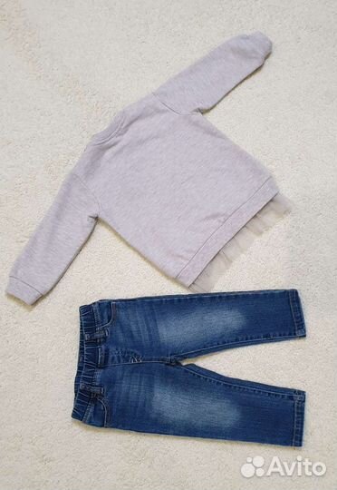 Толстовка и джинсы для девочки