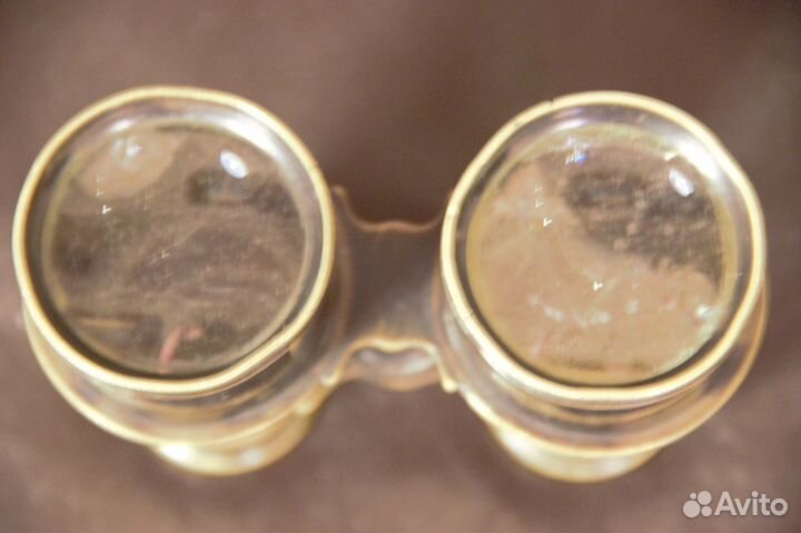 Старинный театральный бинокль Европа, латунь