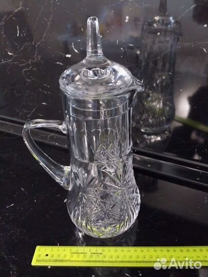 Кувшин хрустальный с крышкой СССР 1,5 литра