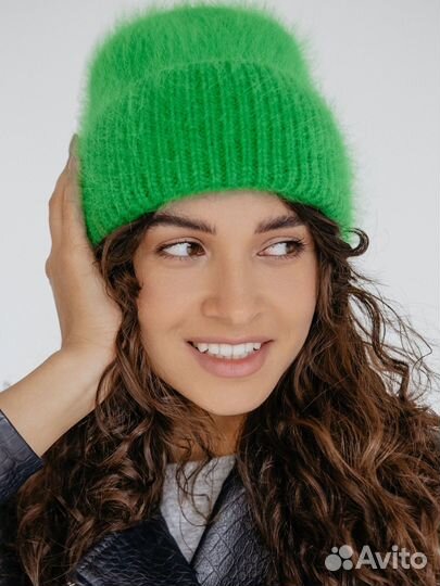 Шапка вязаная ангора новая