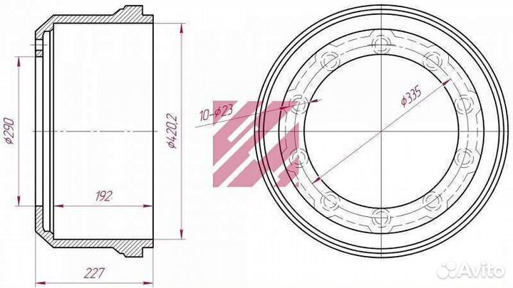 Тормозной барабан саф 420х180