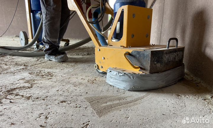 Шлифовка бетона, стяжек, ровнителей (без пыли)