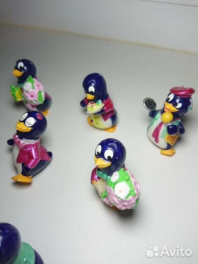 Игрушки из киндер сюрприза 90х, пингвины