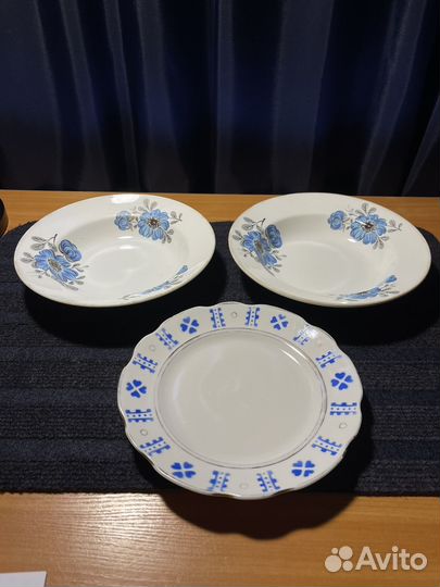 Тарелки СССР, зик, красный фарфорист, пролетарий