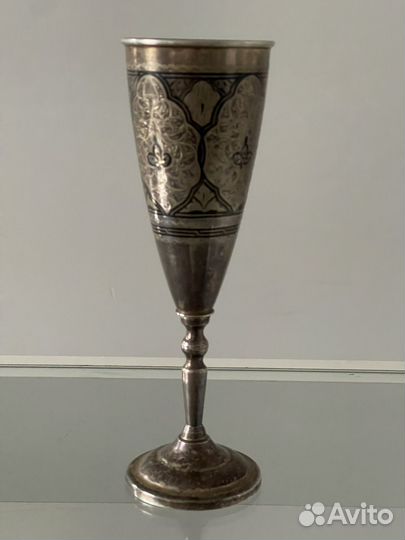 Высокий бокал для вина, серебро 875