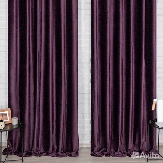 Шторы бархат Беллиссимо спелая слива новые пошив