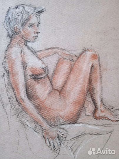 Натурщица. Бумага, пастель, 20х30