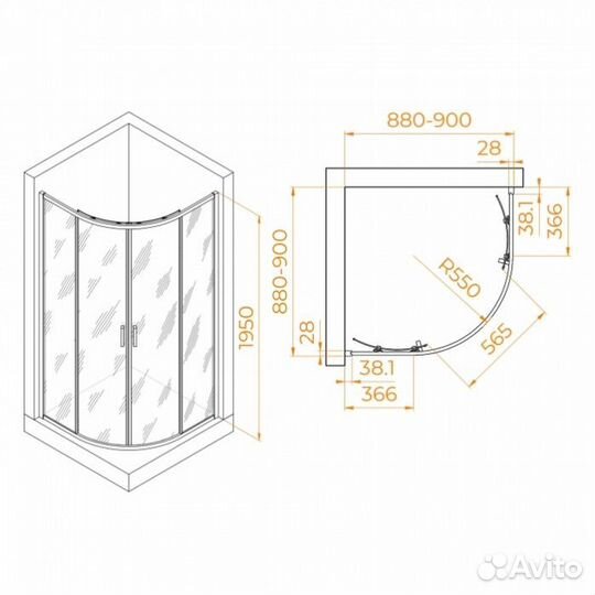 Душевой уголок RGW Passage PA-52B 90x90
