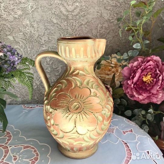 Кувшин глиняный, винтаж, Германия