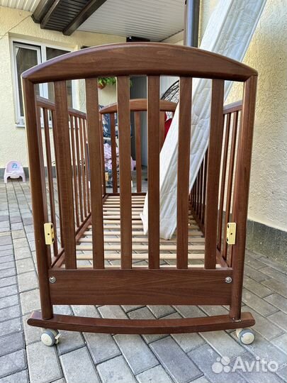 Детская кроватка-качалка papaloni с матрасом