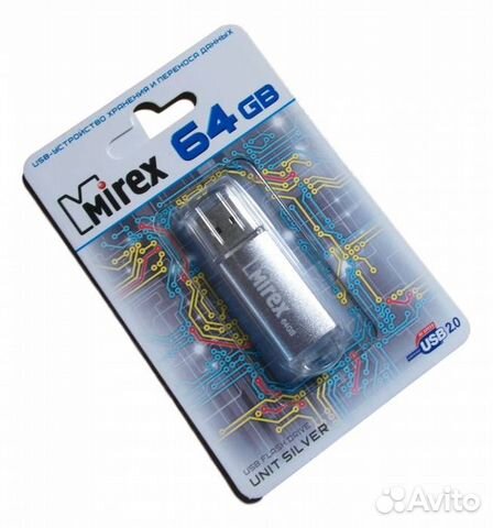 USB флешка Флешка 64 гб Mirex Unit Silver