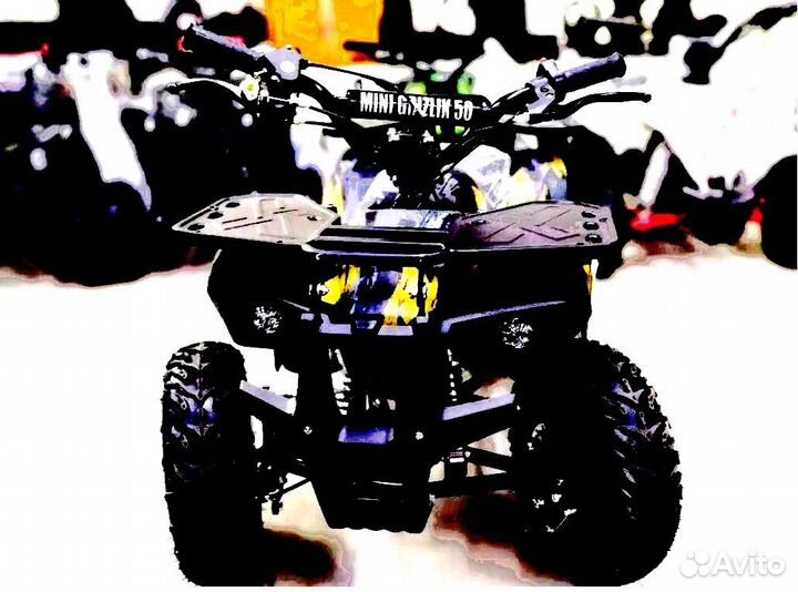 Детский квадроцикл Mini Grizlik X16 (PS) желтый