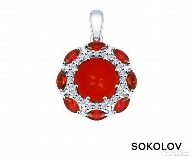 Серьги, кольцо, подвеска с кораллом