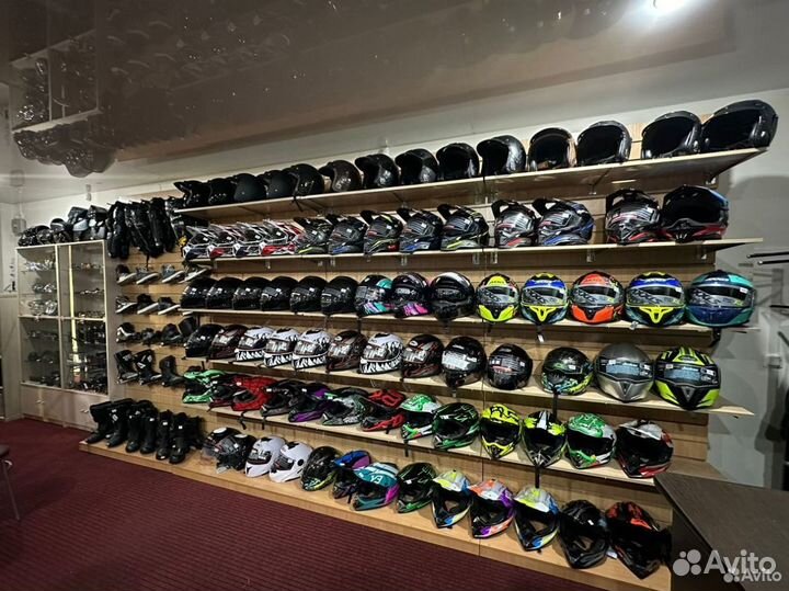 Открытый шлем с очками White для мото