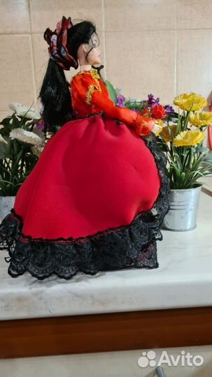 Кукла шкатулка, испанка-цыганка 30 см