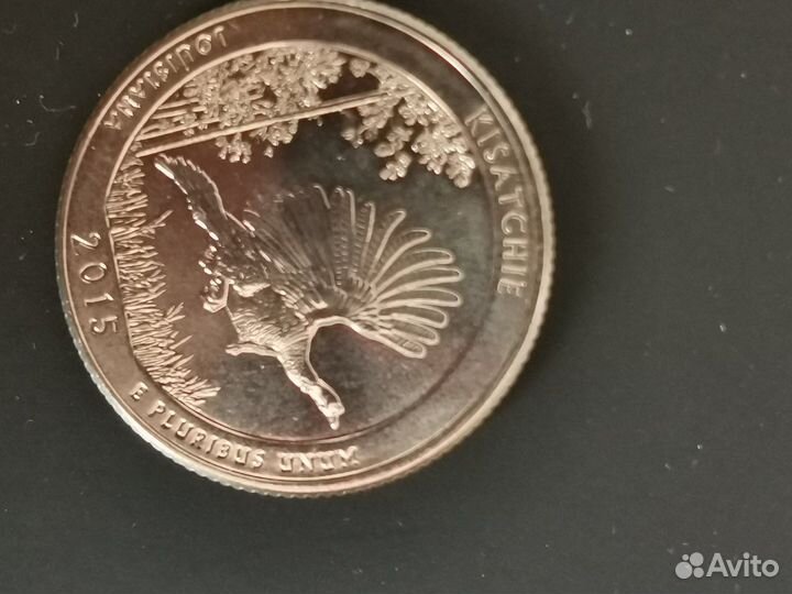 Монета США 25 центов 2015 года