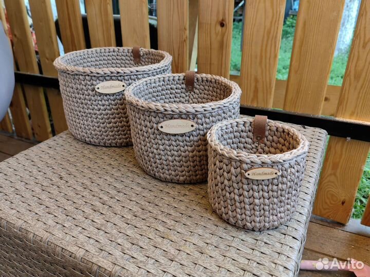 Набор корзин ручной работы 3шт