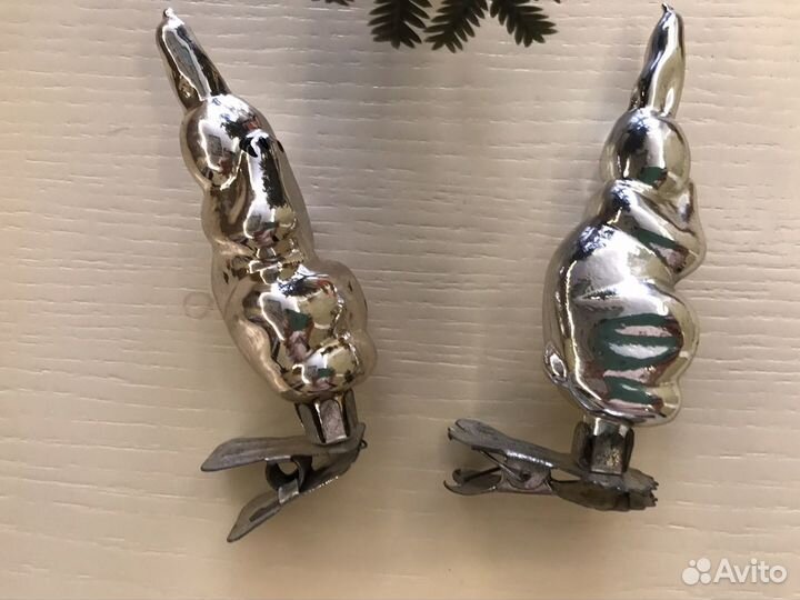 Елочная игрушка на прищепке Заяц