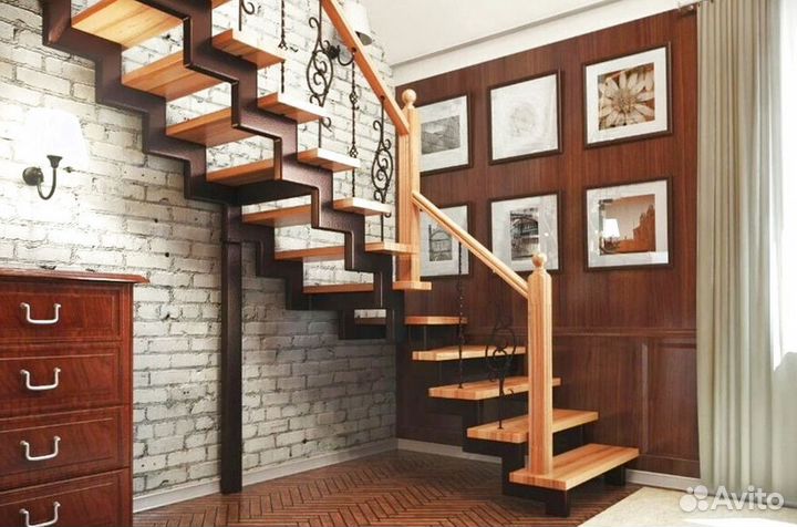 Перила деревянные с установкой