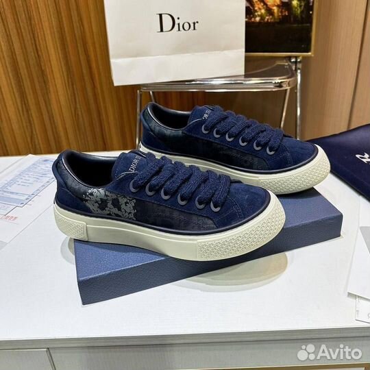 Кеды мужские Dior 39-45 замшевые синие